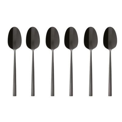 Sambonet Rock Pvd 6 Espresso Spoons Moka Nero Lucido — image 1
