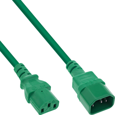 Inline Prolongación Cable Power , C13 a C14, Green 0,3M — image 1