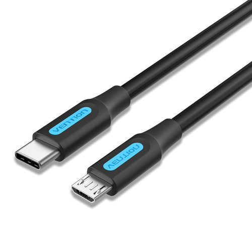 Vention USB Cable 2.0 Type-c Covbf USB Type-c Male Microusb Male 1M Black — image 1