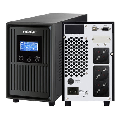 Phasak UPS Online Conqueror Pro 2000VA Online LCD 2000VA-1800W 3 Salidas Formato Tower — image 1