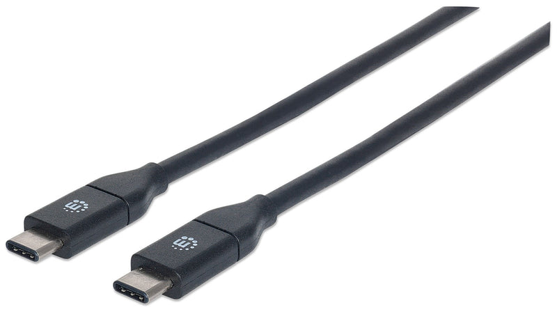 Manhattan USB Cable -c Súpervelocidad + USB 3.2 Gen 2, C Male/ C Male 10Gbps, 1M, Black