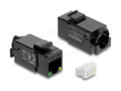 Delock Keystone Modul RJ45 Buchse CAT.6A UTP With PoE LED — image 1