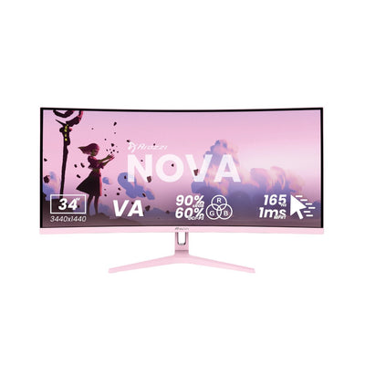 Arozzi Monitor Nova 34 Curved 34 3440 X 1440 Pixels 4K Ultra HD LED Pink AZ-NO-34T2K165-PNK — image 1
