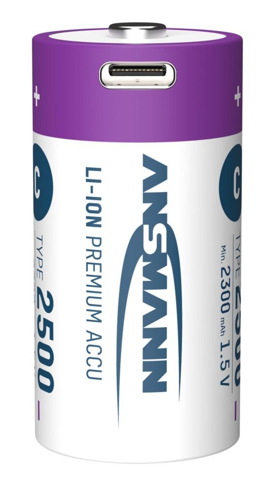 Ansmann 1313-0004 Batteries Recargables Li-ion Baby C Type 2500 (min. 2300MAH) Pack 2