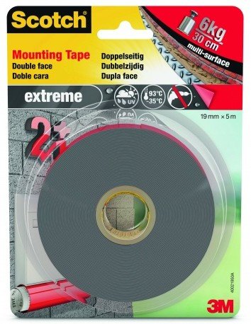 Tape Double Cara Assembly Exteriores Extreme, 19MMX5M, Max. 13KG