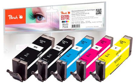 Peach Ink PI100-302 Compatible With Canon PGI-570XL, CLI-571XL PI100-302