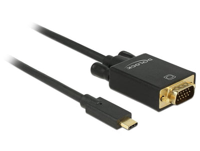 Delock USB Cable Type-c VGA M/M (dp Alt Mode) Full HD 1080P 2M Black — image 1