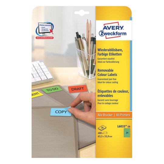 Avery Zweckform Labels 63,5 X 33,9MM, Green