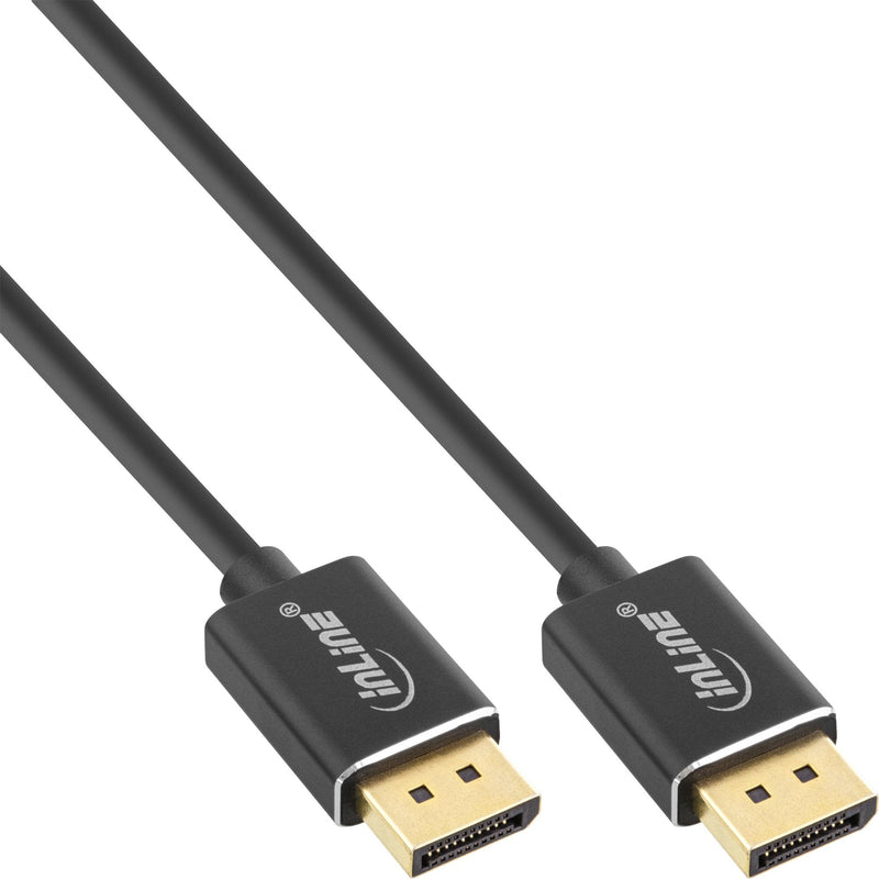 Inline Cable DisplayPort 1.4, Slim 8K4K, Black Gold 1M