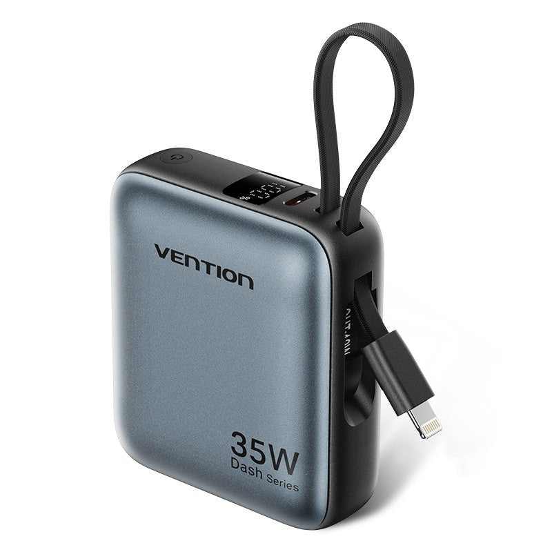 Vention Powerbank 10000MAH FHFN0 35W Grey Includes USB Cable Type-c And Lightning