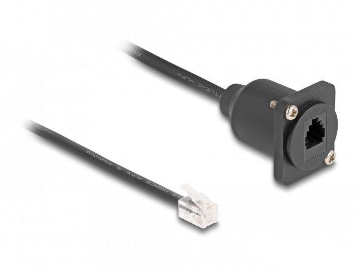 Delock D Type RJ10 Cable Connector Male a Female Black 30CM