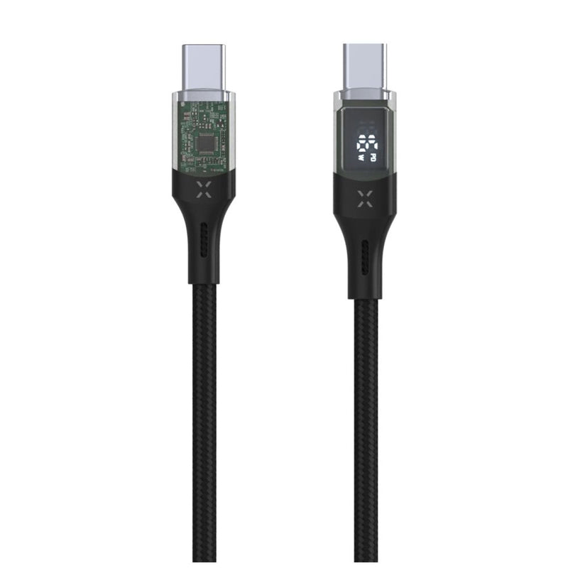 Cable Fixed USB-C With Display, Pd Support, 1.2M, USB 2.0, 100W, Black
