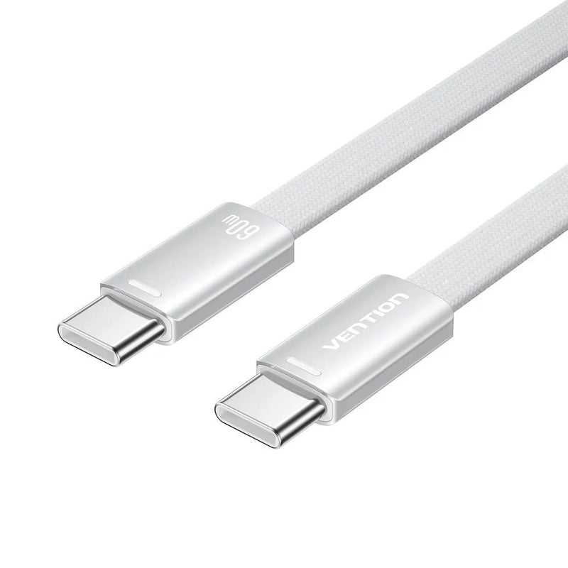 Vention Flat USB 2.0 USB-C M-m Cabl 3A Cable 1M Silver Aluminum