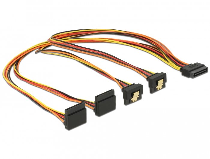 Delock Cable SATA 15 Pin Strom Male With Einrastfunktion SATA 15 Pin Strom