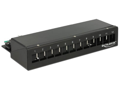 Delock Keystone Desktop Patchpanel 12 Port Metall — image 1
