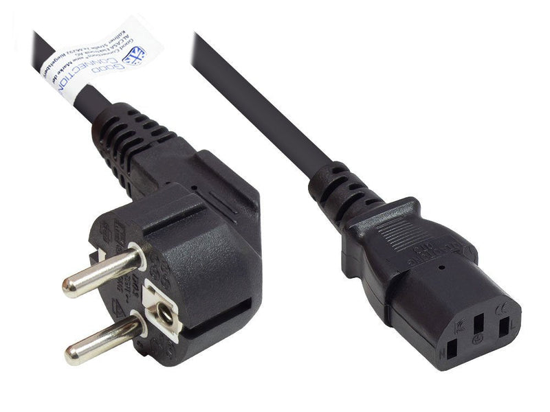 Good Connections Contact Protection Connector Male Angulado.- C13 Black 1M