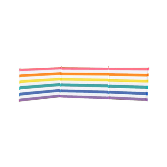 Marbueno Windbreak 4 Poles Steel Polyester Stripes 360X80 Cm Beach, Pool, Garden, Camping 10496