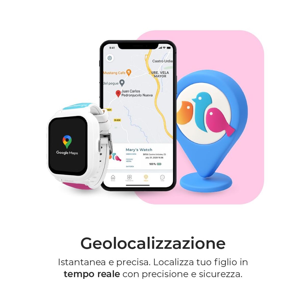 Savefamily Smartwatch Savefamily Blue 40 Mm Black