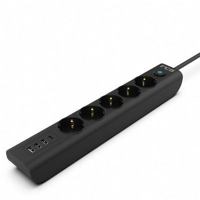 Power Strip Inca IPW-44TU Black 5 Salidas AC 230V 1,5M — image 1
