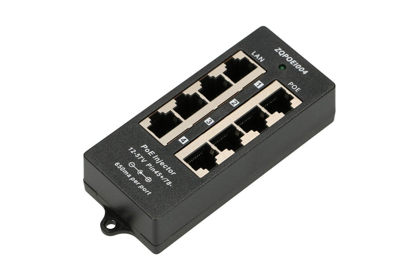 Extralink PoE Injector 4 Port In Black Case
