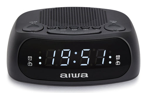 Aiwa Radio Despertador CR-09J Am/Fm Double Alarm Battery Respaldo Black — image 1