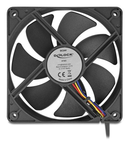 Delock Fan Axial 24V Dc, 120 X 120 X 25MM Black