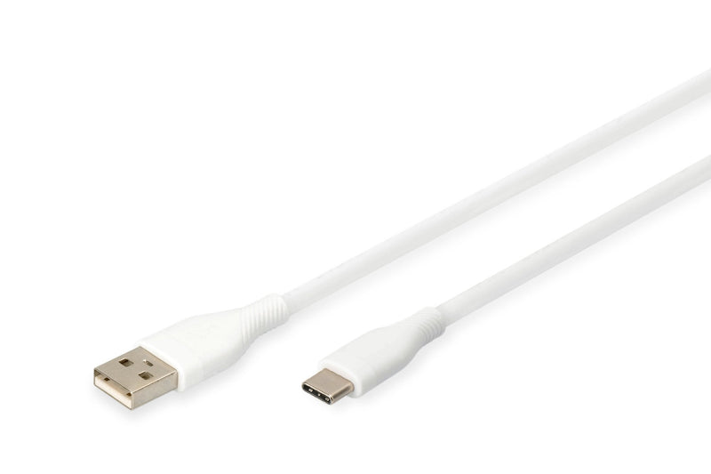 Digitus USB-A USB-C 2.0 (st-st) 0,5M Ladecable Silikon 60W White