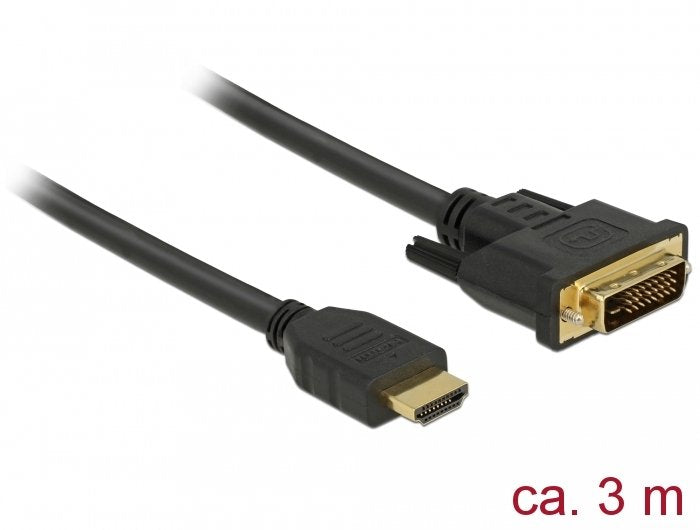 Delock HDMI Cable -a Male DVI 24 + 1 Male 3,0M