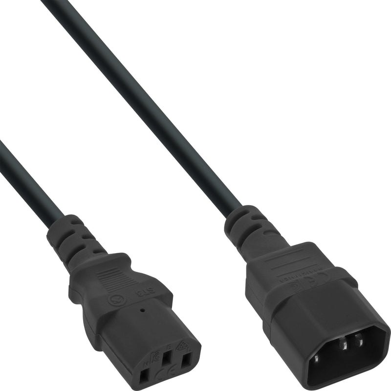 Inline® Power Cable 3 Pin IEC Male a Female Black 1.5M
