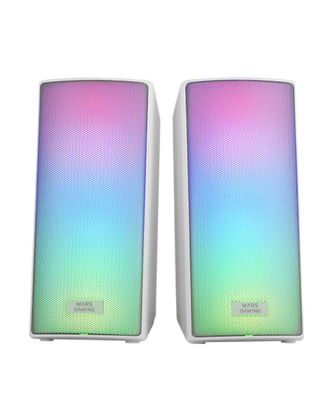 Mars Gaming Speakers Bluetooth MSRGB2 White Iluminación RGB Full Mesh/ 15W/ Dsp/ Control Volumen/ Connection J — image 1