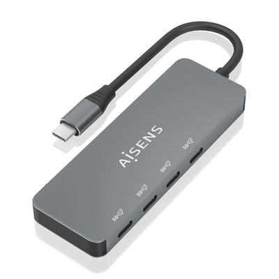 Aisens Hub USB 3.2 GEN2 10G Usb-c, USB-C/M-4x USB-C/H, Grey 15CM — image 1