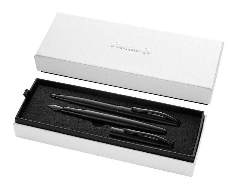 Pelikan Pluma And Pen Jazz Noble Elegance Carbon Sch