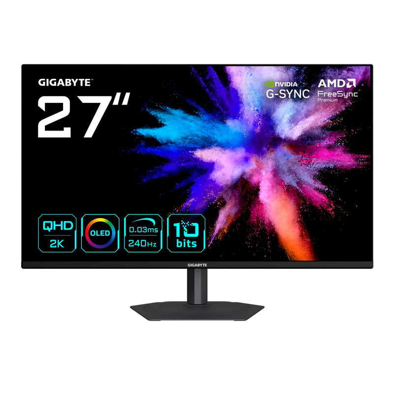 Gigabyte Monitor Gaming GO27Q24A Qd-oled 27 Negro Qhd, Hdmi, Dp, G-sync Compatible Freesync Premium, 240HZ Pan