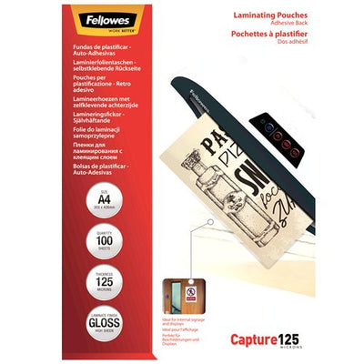 Fellowes Pack 100 Cases Plastificar Matte A4 - 125 Micras - Transparent — image 1