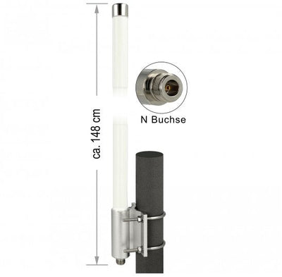 Delock Antenna Lora Sdr 868MHZ Female 8DBI 1474MM Omni Starr White Outdoor — image 1
