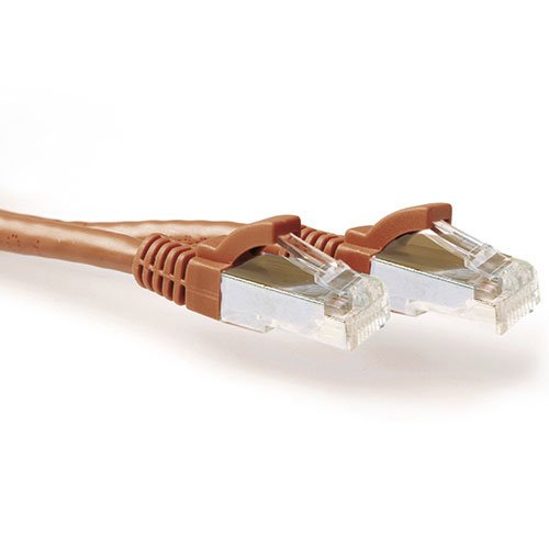 Brown 20.00 Meter SFTP CAT.6A Patch Cable Snagless With RJ45 Connectors