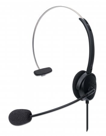 Manhattan Headphones USB Mono Over-ear Usb-a-mecker Black — image 1
