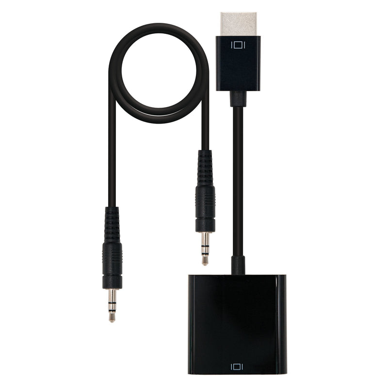 Nanocable Converter HDMI a Svga + Audio - HDMI a/M-svga/H+jack 3.5/H - 10CM + 1.0M - Black