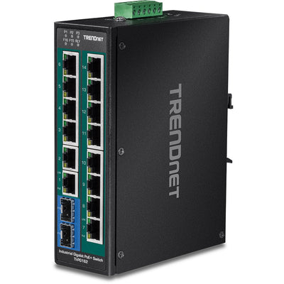 Trendnet Switch Industrial 16PORT Gbit PoE + Carril Din Metallic — image 1