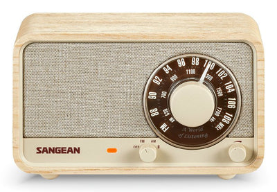 Sangean WR-8 Fresno White Radio Analógica Wood With Am Fm Bluetooth — image 1