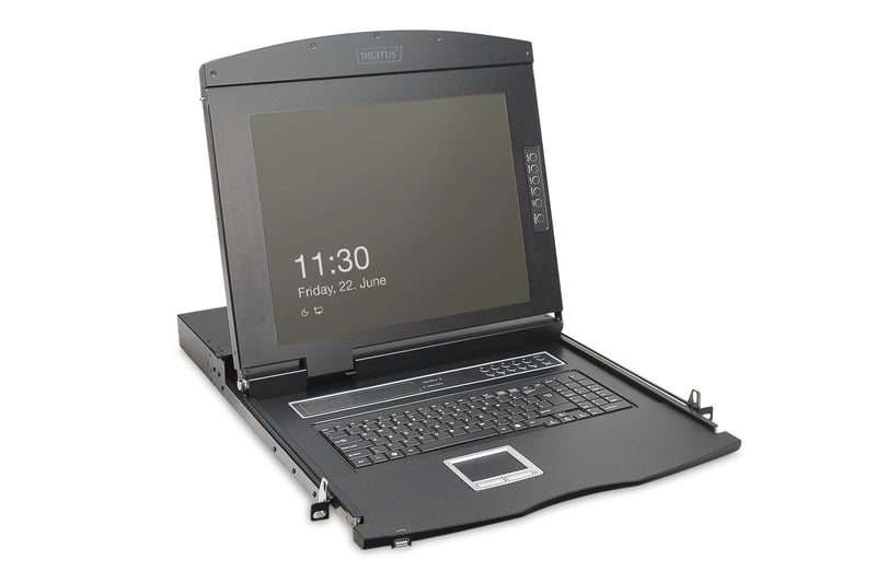 Digitus Console KVM Modular HD LCD With 19 TFT 8 Ports VGA, Conmutador KVM Black Distribución Keyboard German