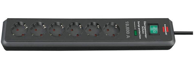 Brennenstuhl 1159540366 Base Múltiple 2M 6 Salidas AC Black