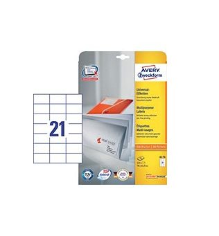 Avery Zweckform Labels 6174 White 70,0 X 42,3MM