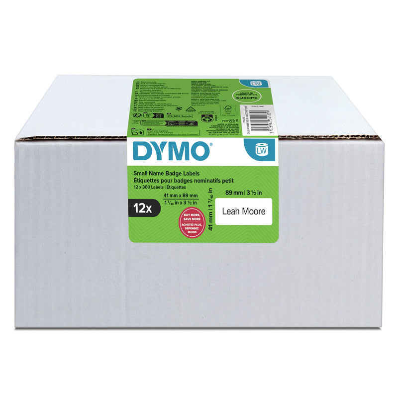 Dymo Labels Nombres Labelwriter Genuine Small 41 X 89MM, 12 Rolls Labels With 300 Labels Cada Uno 2234183