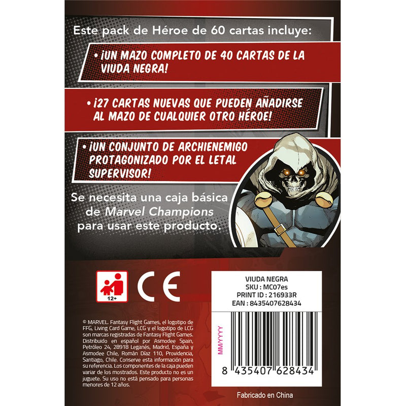 Set Of Desk Marvel Champions Viuda Black Pegi 14