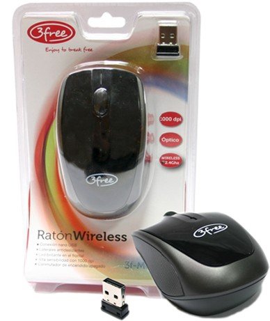 3FREE Mouse Optico Wireless USB Black 3F-MCW401