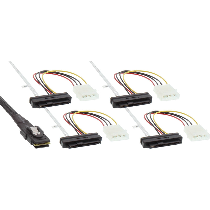 Inline Cable Sas Mini Sas SFF-8087A 4X Sas SFF-8482 + Power 0,75M