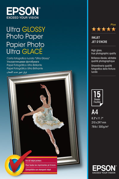 Epson Paper Ultra Glossy Photo Paper A4 (15HOJAS) — image 1