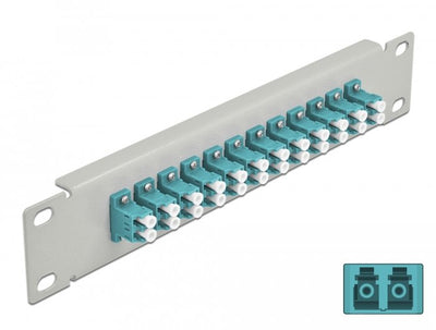 Delock 10 Panel Connection Fo 12 Ports Lc Duplex Aqua 1 U Grey — image 1
