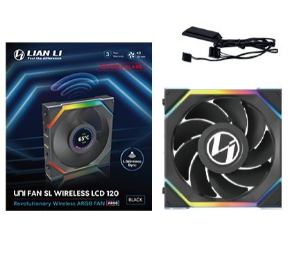 Lian Li Fan PC 120X125 Unifan Sl Wireless LCD Rv Bk